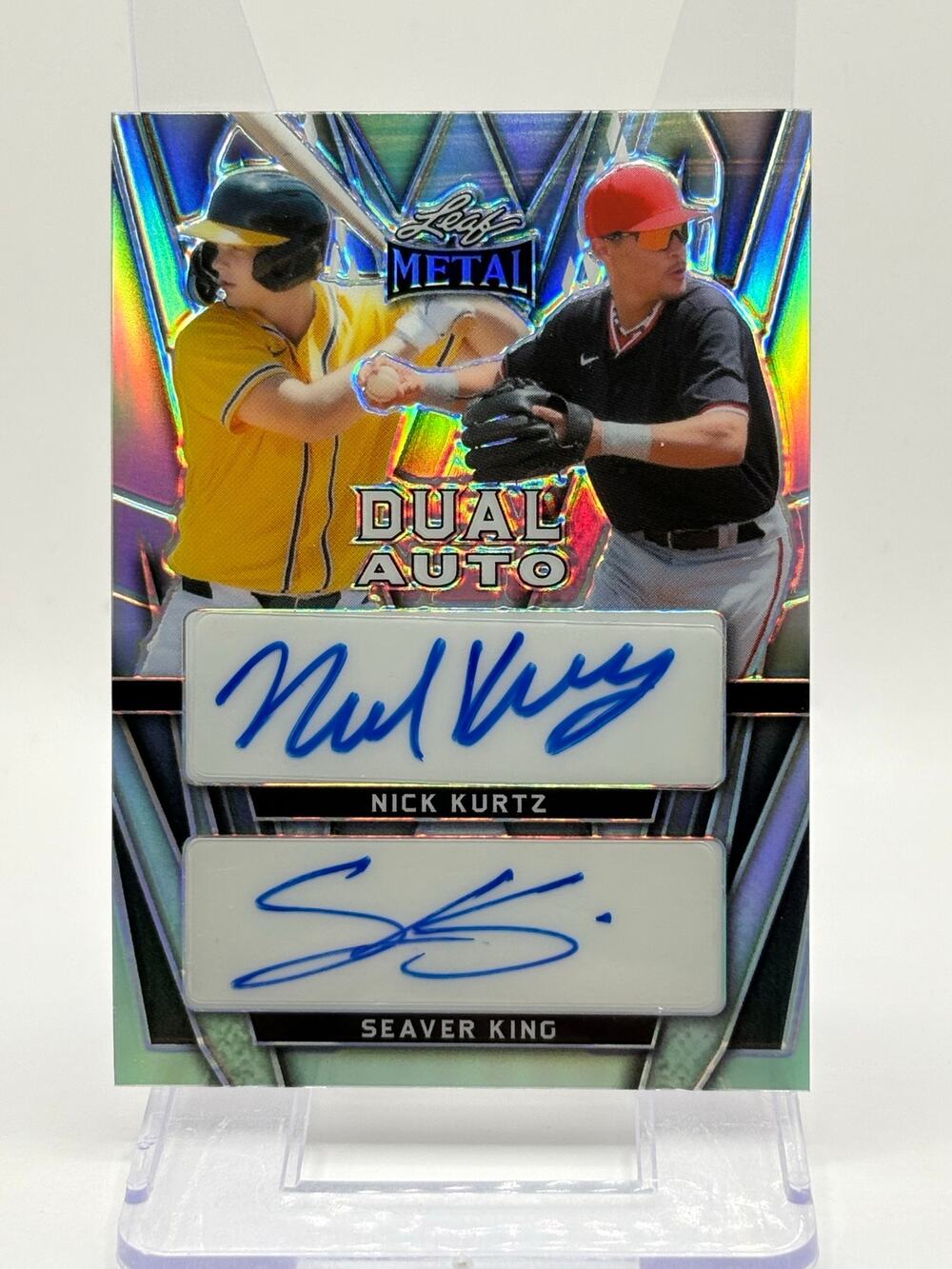 2024 Leaf Metal Nick Kurtz Seaver King Prismatic Silver Dual Auto 33/35 SP
